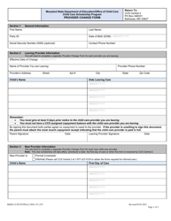 Document preview: Form DOC.231.21P Provider Change Form - Child Care Scholarship Program - Maryland