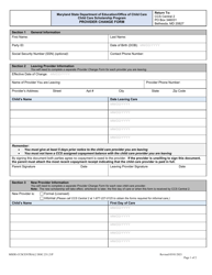 Form DOC.231.21P Provider Change Form - Child Care Scholarship Program - Maryland