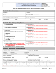 Form DOC.231.21C Circumstance Change Form - Child Care Scholarship Program - Maryland