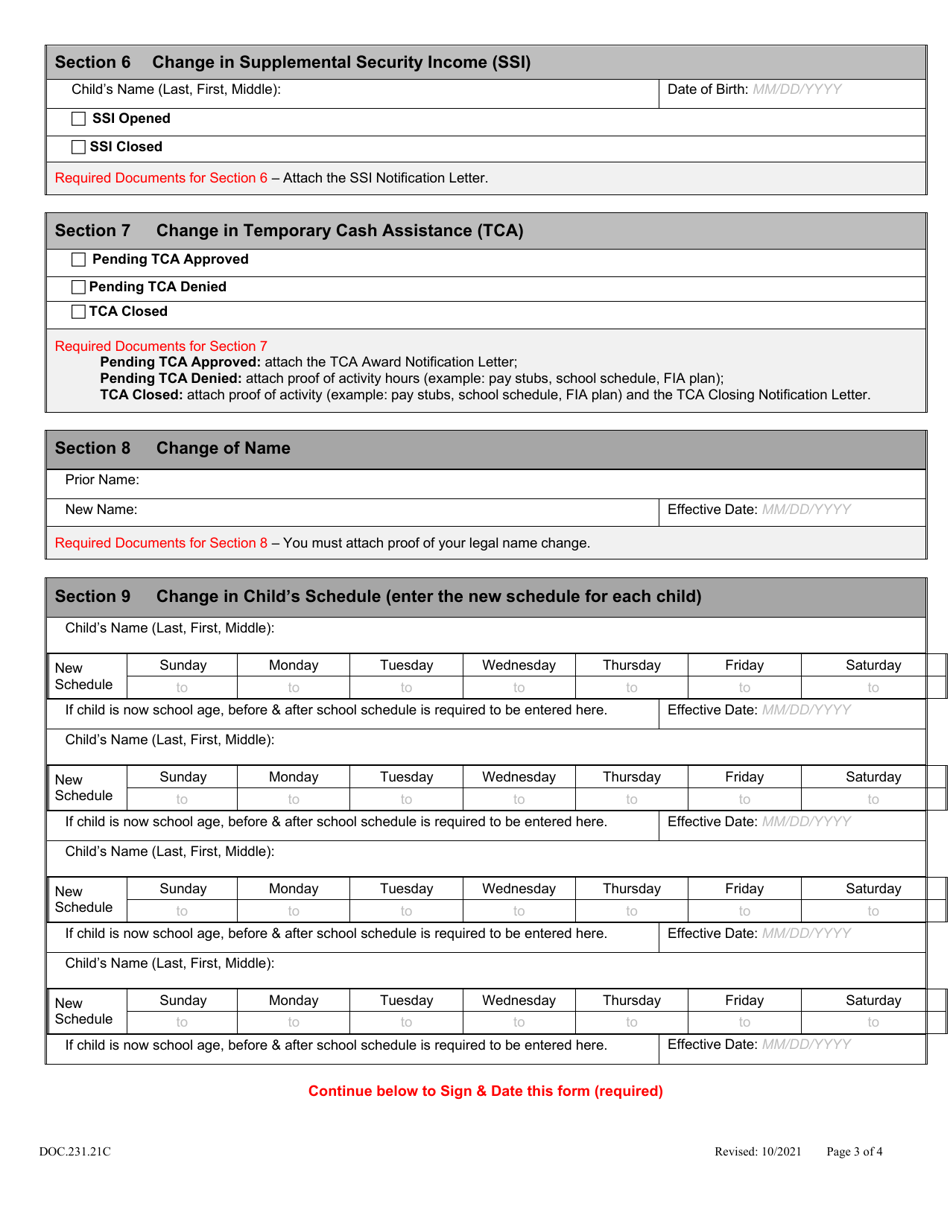 Form DOC.231.21C Circumstance Change Form - Child Care Scholarship Program - Maryland, Page 3