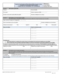 Form DOC.231.21P Provider Change Form - Child Care Scholarship Program - Maryland (French)