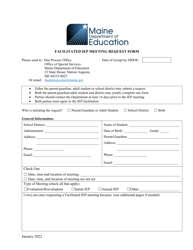 Facilitated Iep Meeting Request Form - Maine