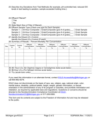 Form EQP9308 Acute Toxicity Test Report - Michigan, Page 2