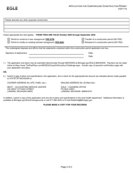 Form EQP1716 Application for Campground Construction Permit - Michigan, Page 2