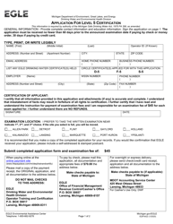 Form EQP3422 Application for Level 5 Certification - Michigan, Page 3