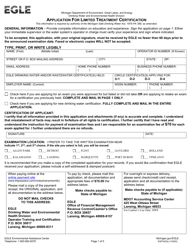 Form EQP3422A Application for Limited Treatment Certification - Michigan, Page 3