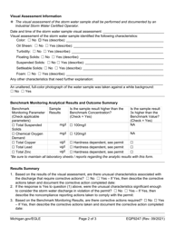 Form EQP9247 Benchmark Monitoring and Visual Assessment Report Form - Industrial Storm Water Program - Michigan, Page 2