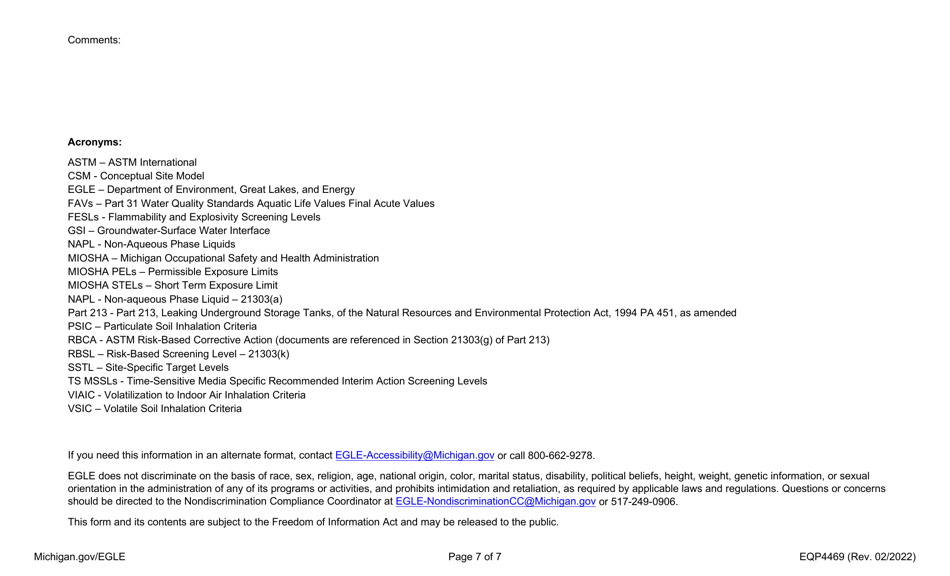 Form EQP4469 Leaking Underground Storage Tank Site Classification Form - Michigan, Page 7