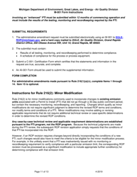 Instructions for Form M-001, EQP5775 Renewable Operating Permit - Rule 215 Change Notification or Rule 216 Amendment/Modification Application - Michigan, Page 11