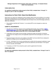 Instructions for Form M-001, EQP5775 Renewable Operating Permit - Rule 215 Change Notification or Rule 216 Amendment/Modification Application - Michigan, Page 13