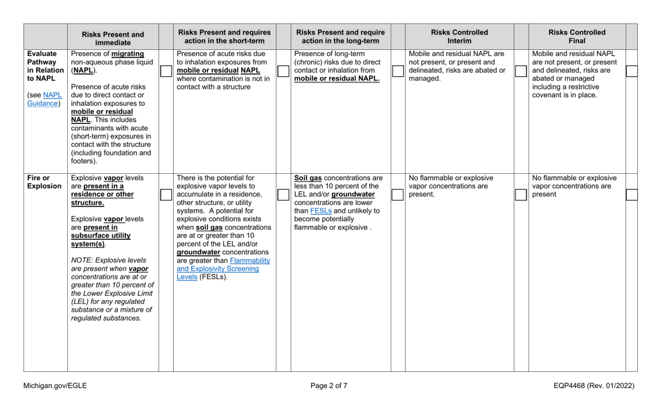 Form EQP4468 Ride Risk Conditions Classification Form - Michigan, Page 2