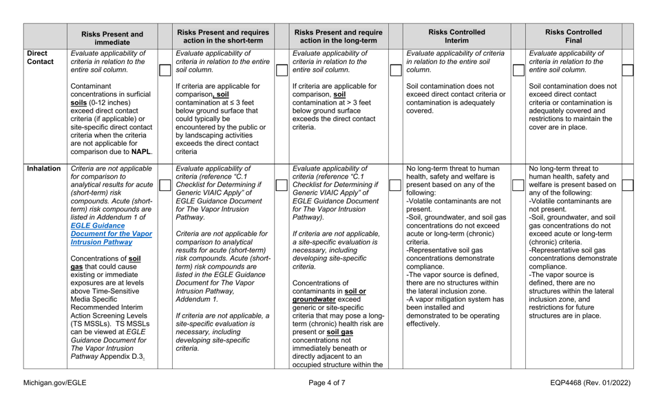 Form EQP4468 Ride Risk Conditions Classification Form - Michigan, Page 4