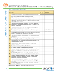 Observation Checklist - Michigan, Page 2