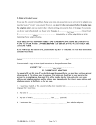 Form CC-DR-104 (9-102.6) Consent of Child to an Independent Adoption - Maryland, Page 2