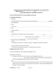 Form CC-DR-099 Consent of Parent to a Private Agency Guardianship - Maryland, Page 5