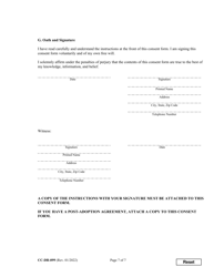 Form CC-DR-099 Consent of Parent to a Private Agency Guardianship - Maryland, Page 7