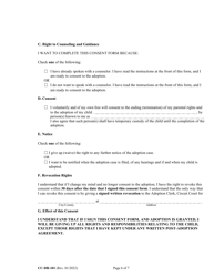 Form CC-DR-101 (9-102.3) Consent of Parent to an Independent Adoption With Termination of Parental Rights - Maryland, Page 6