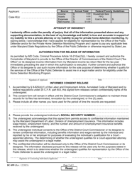 Form DC-099 Application for Eligibility - Representation by the Public Defender and/or Private Home Detention Program - Maryland, Page 2