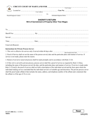 Form CC-CV-060 Writ of Garnishment of Property Other Than Wages - Maryland, Page 3