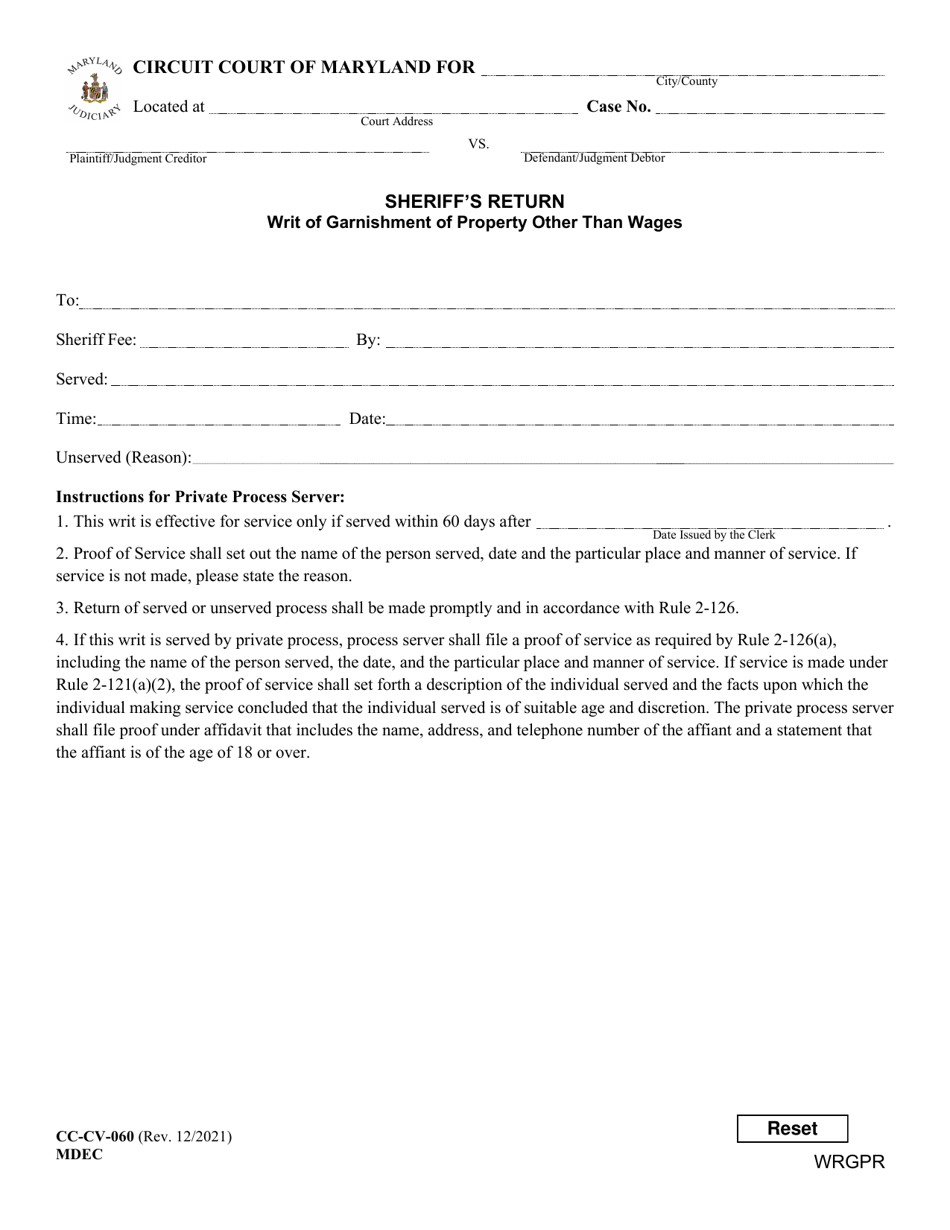Form CCCV060 Fill Out, Sign Online and Download Fillable PDF