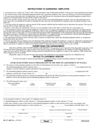 Form DC-CV-065 Request for Writ of Garnishment of Wages - Maryland, Page 2