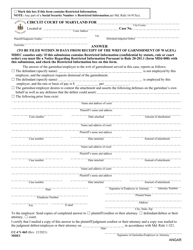 Form CC-CV-065 Writ of Garnishment of Wages - Maryland, Page 3