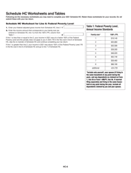 Instructions for Schedule HC Health Care Information - Massachusetts, Page 6