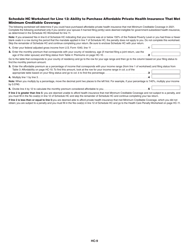 Instructions for Schedule HC Health Care Information - Massachusetts, Page 9