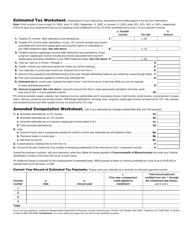 Form 2-ES Massachusetts Estimated Income Tax Payment Vouchers and Worksheet - Massachusetts, Page 3