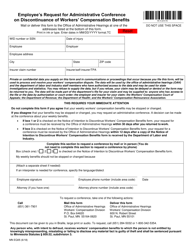Form MN EQ05 &quot;Employee's Request for Administrative Conference on Discontinuance of Workers' Compensation Benefits&quot; - Minnesota