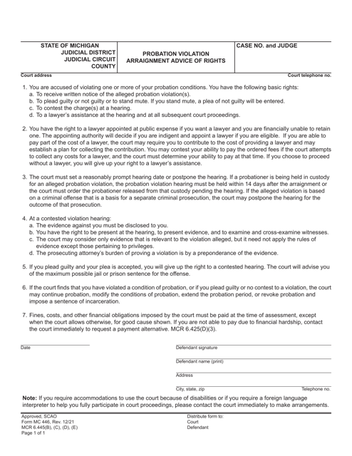 Form MC446  Printable Pdf