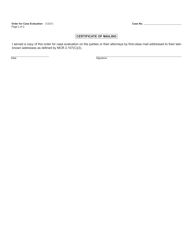 Form MC30 Order for Case Evaluation - Michigan, Page 2