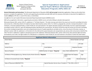 Form ED-02434-15 &quot;Special Expenditure Application - Special Pupils Without Individualized Education Programs (Ieps )&quot; - Minnesota, 2022