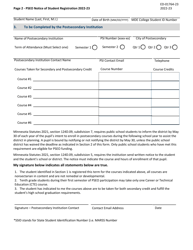 Form ED-001764-23 Postsecondary Enrollment Options Notice of Student Registration Form - Minnesota, Page 2