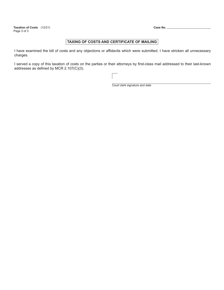 Form MC24 Taxation of Costs - Michigan, Page 3
