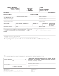 Form MC200S Felony Set - Summons - Michigan, Page 2