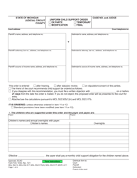 Form FOC10/52 Uniform Child Support Order - Michigan