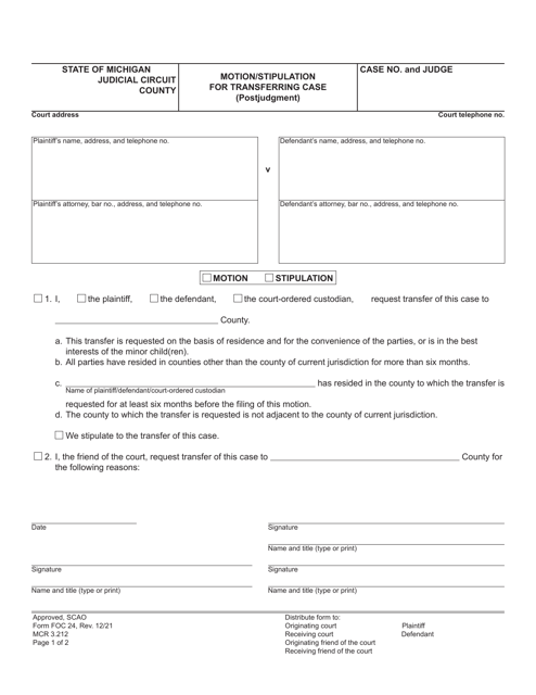 Form FOC24  Printable Pdf
