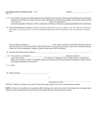 Form JC73 Order Delaying Sentence (Designated Case) - Michigan, Page 2