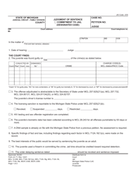 Form JC71 Judgment of Sentence/Commitment to Jail (Designated Case) - Michigan