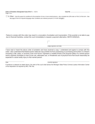 Form JC74 Order of Probation (Designated Case) - Michigan, Page 2