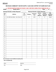 Form EQP5844 Lead and Copper Sampling Plan - Michigan, Page 2