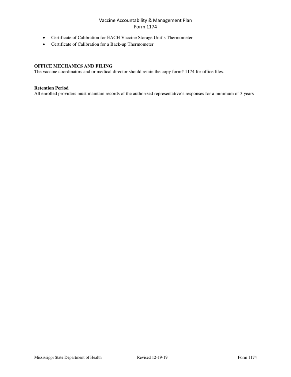 Form 1174 Vaccine Accountability  Management Plan - Mississippi, Page 9