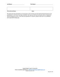 Peer Support Specialist Certification Training Application - Michigan, Page 12