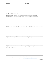 Peer Support Specialist Certification Training Application - Michigan, Page 7