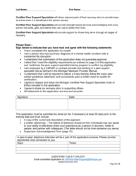 Peer Support Specialist Certification Training Application - Michigan, Page 9