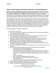 Veterans Peer Support Specialist Certification Training Application - Michigan, Page 2