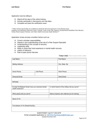 Veterans Peer Support Specialist Certification Training Application - Michigan, Page 3