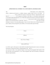Risk Retention Group - Notice and Registration - Mississippi, Page 7