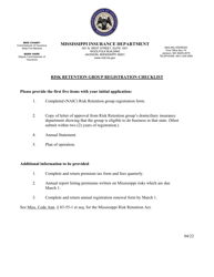 Document preview: Risk Retention Group - Notice and Registration - Mississippi